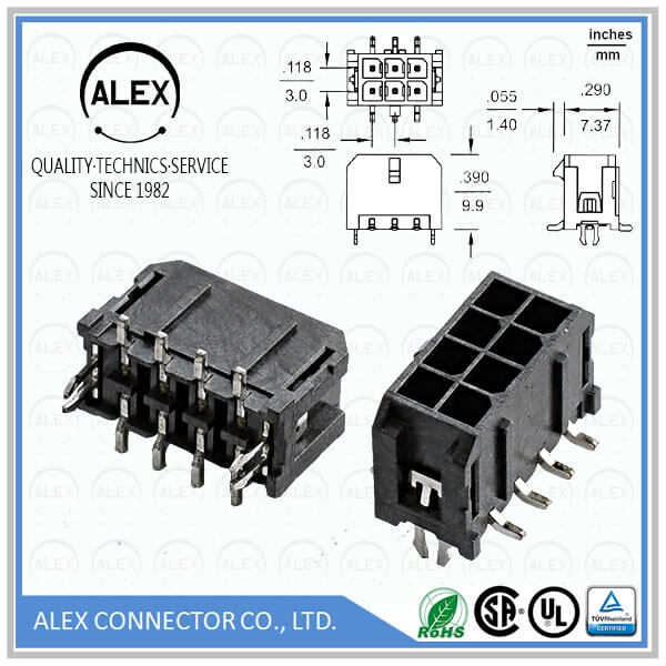 Vertical Header, SMT / .118"(3.00mm) Dual Row Wire-to-Board Connectos