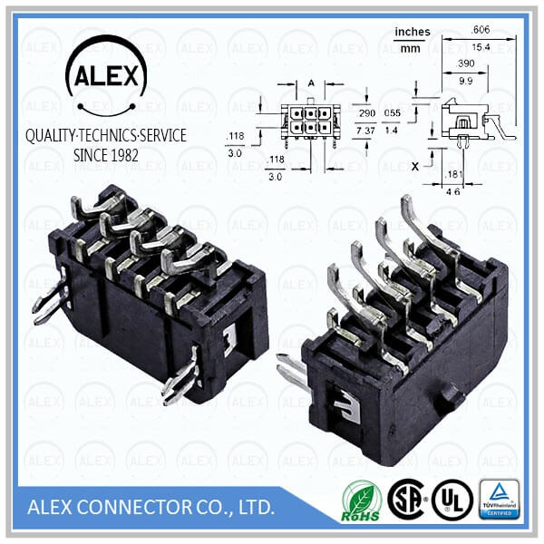 Right Angle Header, SMT / .118"(3.00mm) Dual Row Wire-to-Board Connectos