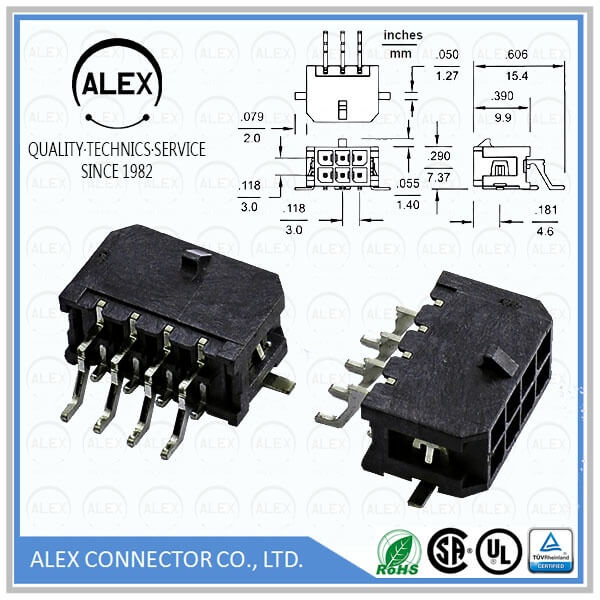 Right Angle Header, SMT / .118"(3.00mm) Dual Row Wire-to-Board Connectos