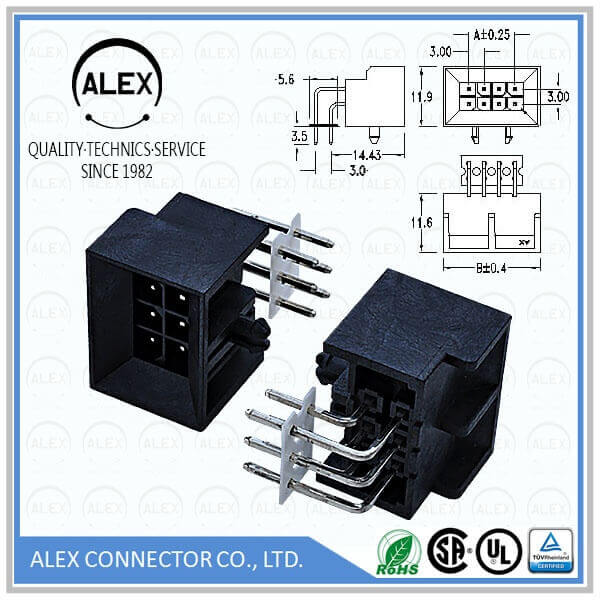 Dual Row Right Angle Header / .118"(3.00mm) BTB Right Angle Header