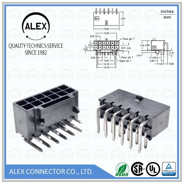 Right Angle Header Assembly / .118"(3.00mm) PCIe Wire-to-Board Connectos